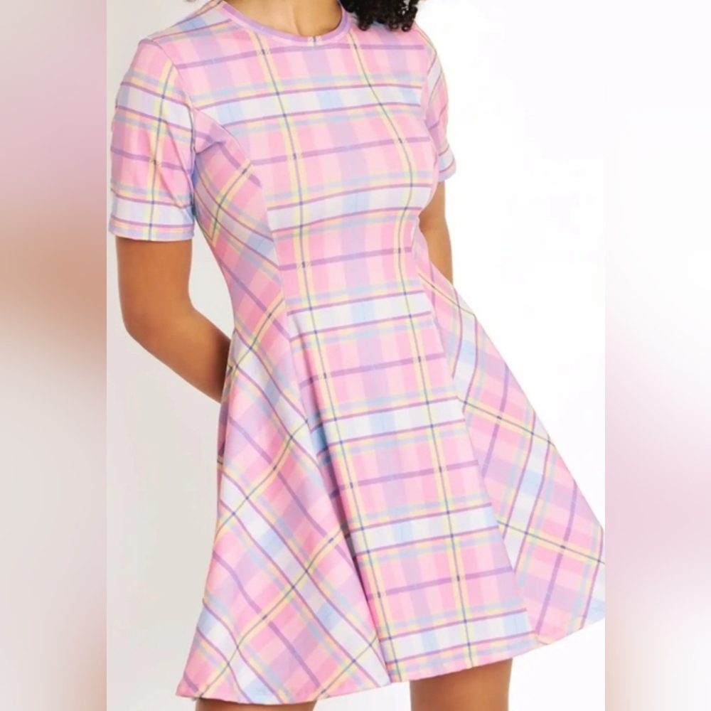 Black Milk Tartan Candy Evil Tee Dress